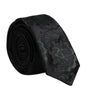 Dolce &amp; Gabbana Dark Green Floral Silk Adjustable Necktie Tie