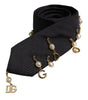 Dolce & Gabbana Black Logo Embellished Adjustable Necktie Tie