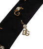 Dolce & Gabbana Black Logo Embellished Adjustable Necktie Tie