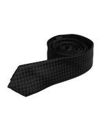 Dolce &amp; Gabbana Black Circles Silk Adjustable Necktie Tie