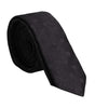 Dolce &amp; Gabbana Black Circles Silk Adjustable Necktie Tie