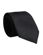 Dolce &amp; Gabbana Black Circles Silk Adjustable Necktie Tie