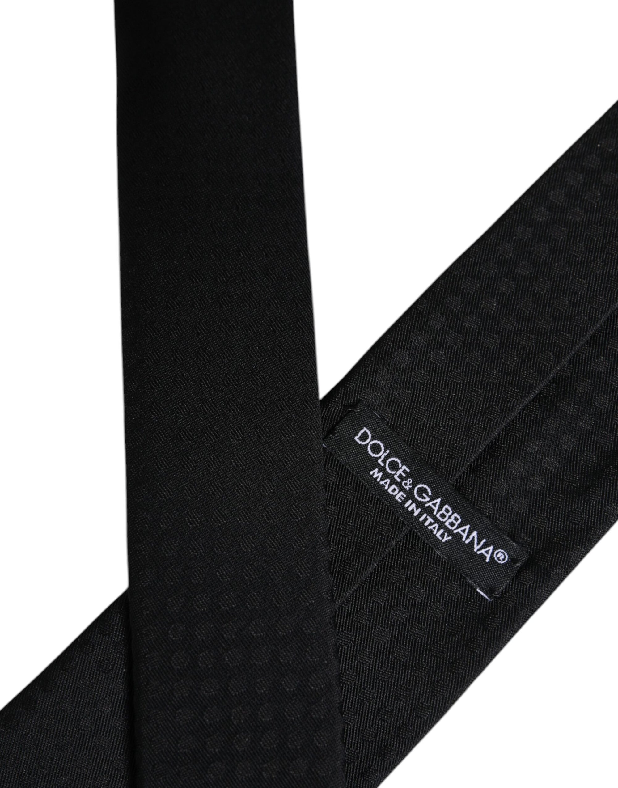Dolce &amp; Gabbana Black Circles Silk Adjustable Necktie Tie