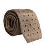 Dolce &amp; Gabbana Beige Polka Dot Silk Adjustable Necktie Tie