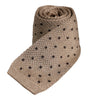 Dolce &amp; Gabbana Beige Polka Dot Silk Adjustable Necktie Tie