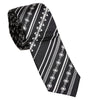 Dolce &amp; Gabbana Black White Stripes Silk Adjustable Necktie Tie