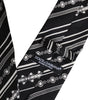 Dolce &amp; Gabbana Black White Stripes Silk Adjustable Necktie Tie