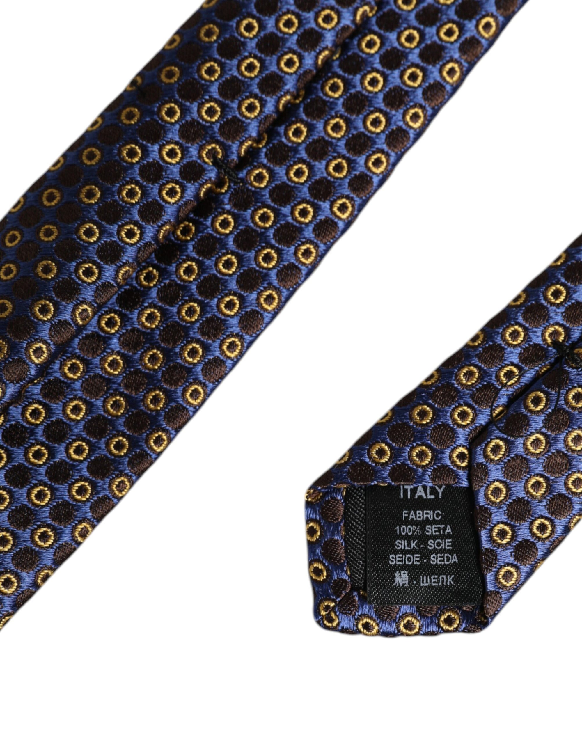 Dolce &amp; Gabbana Multicolor Circles Silk Adjustable Necktie Tie