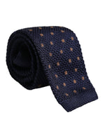 Dolce &amp; Gabbana Blue Polka Dot Silk Adjustable Necktie Tie