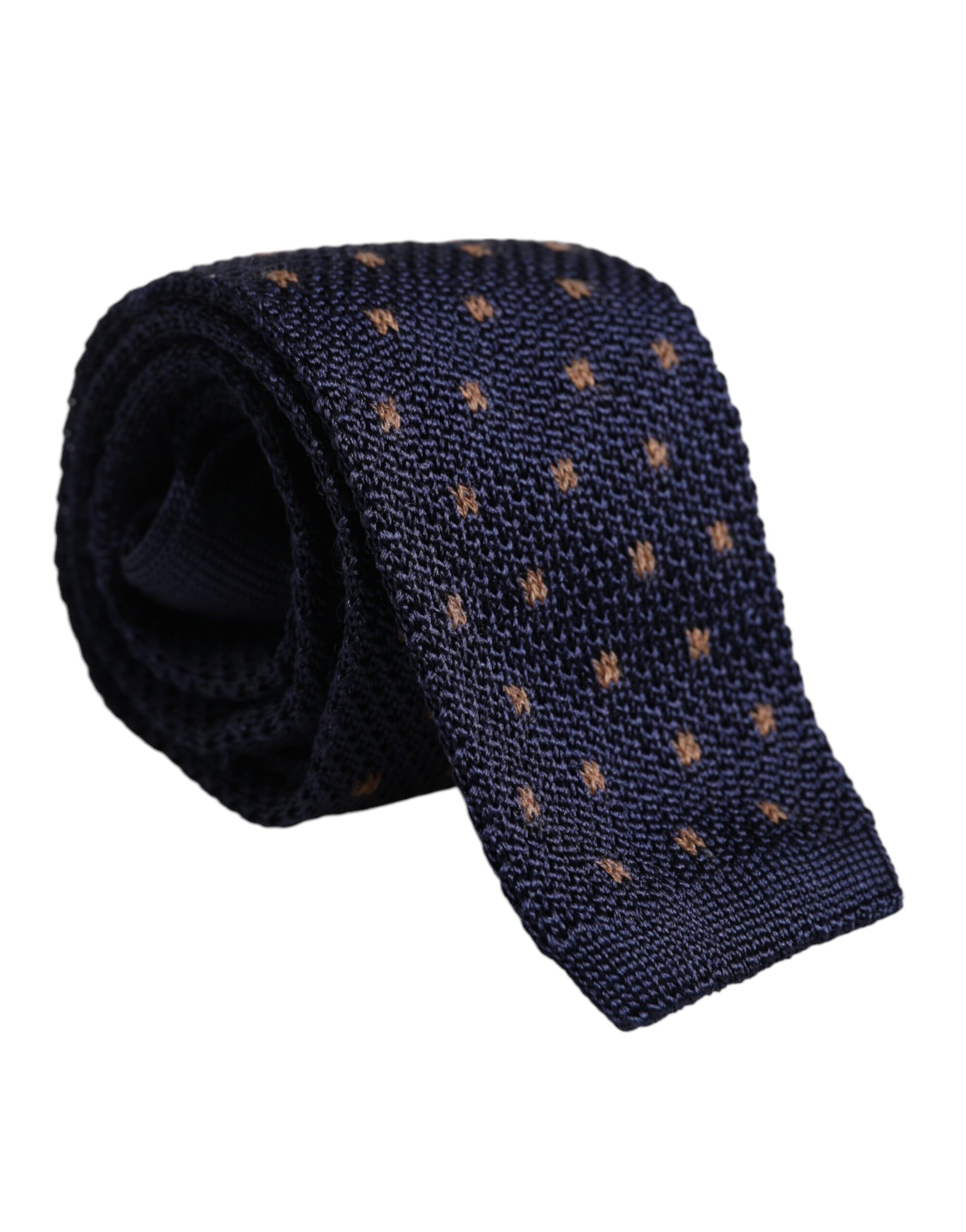 Dolce &amp; Gabbana Blue Polka Dot Silk Adjustable Necktie Tie