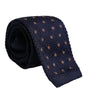 Dolce &amp; Gabbana Blue Polka Dot Silk Adjustable Necktie Tie