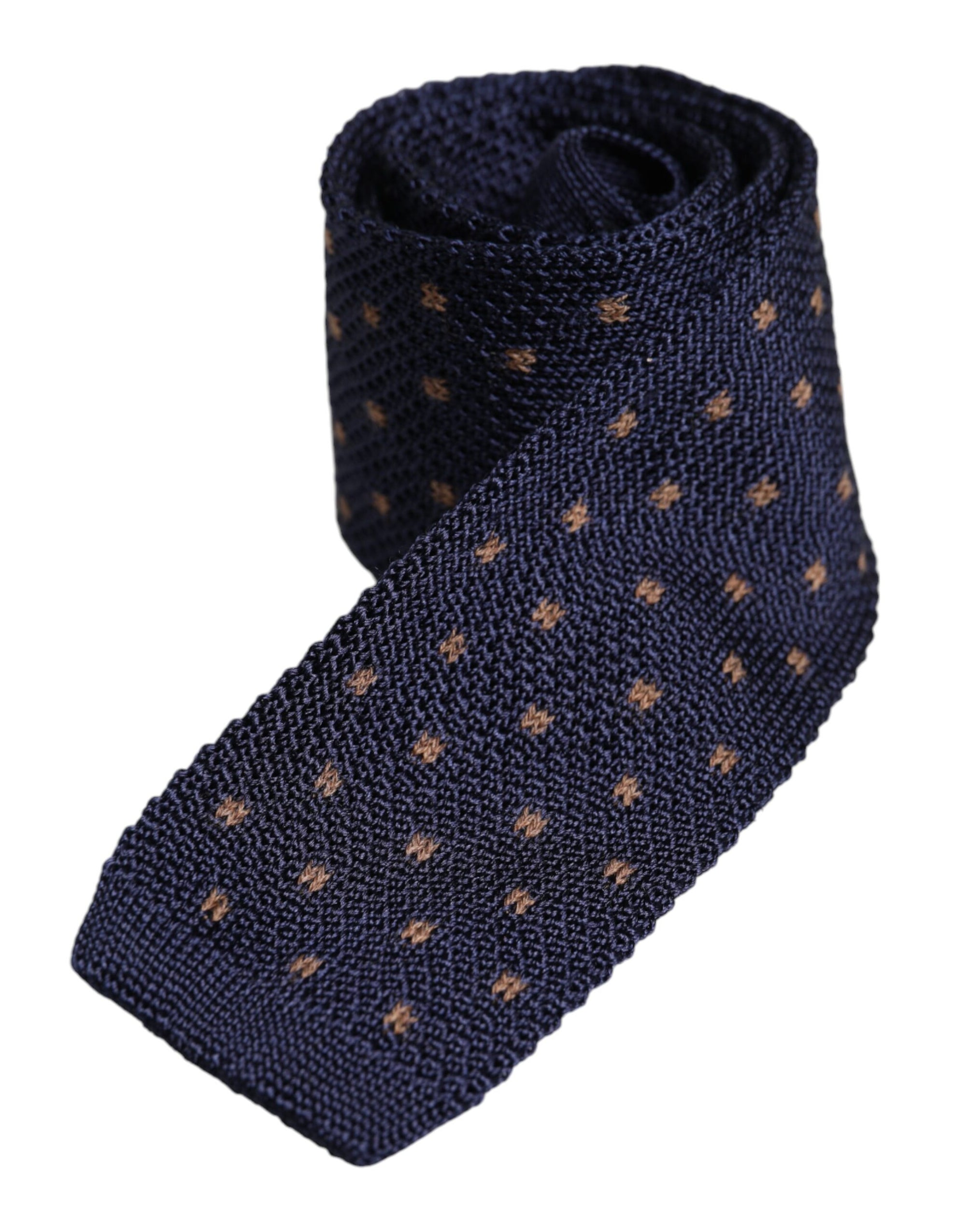 Dolce &amp; Gabbana Blue Polka Dot Silk Adjustable Necktie Tie