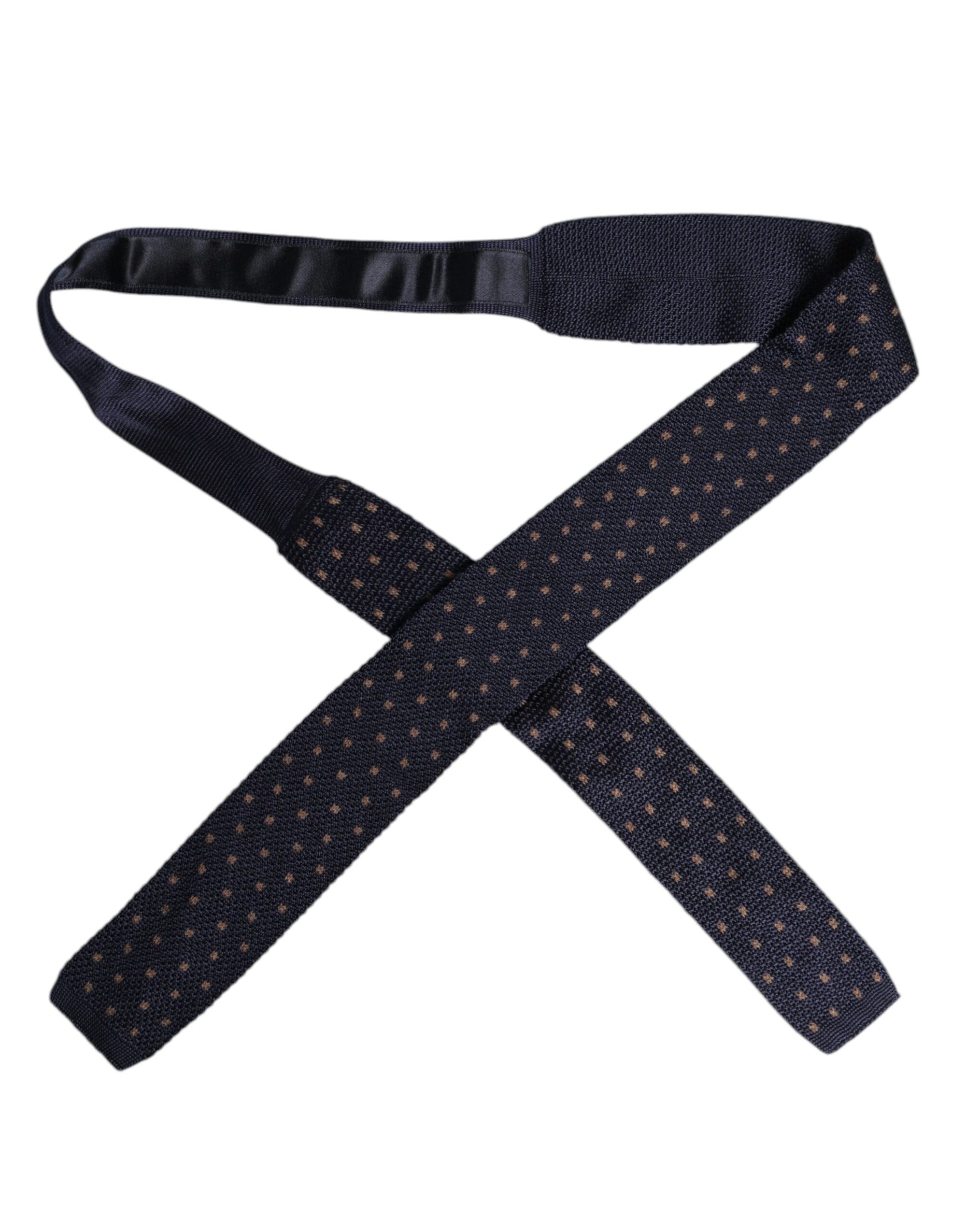 Dolce &amp; Gabbana Blue Polka Dot Silk Adjustable Necktie Tie