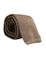 Dolce &amp; Gabbana Brown Silk Adjustable Necktie Tie