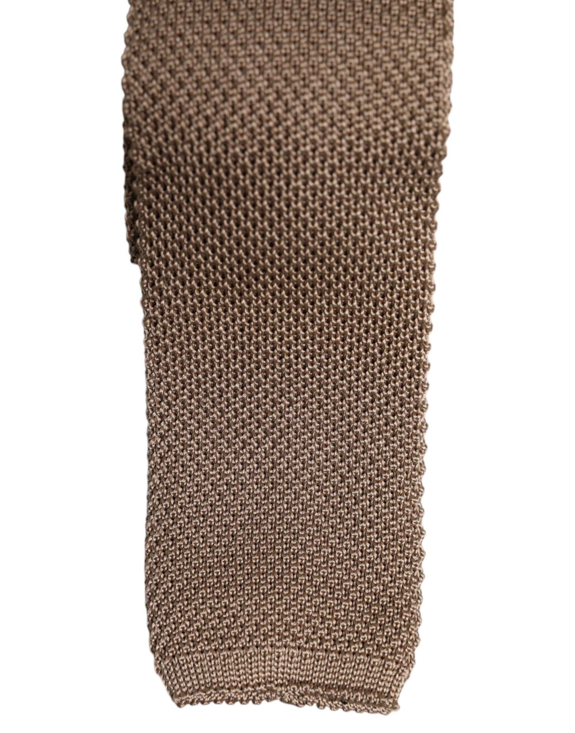 Dolce &amp; Gabbana Brown Silk Adjustable Necktie Tie