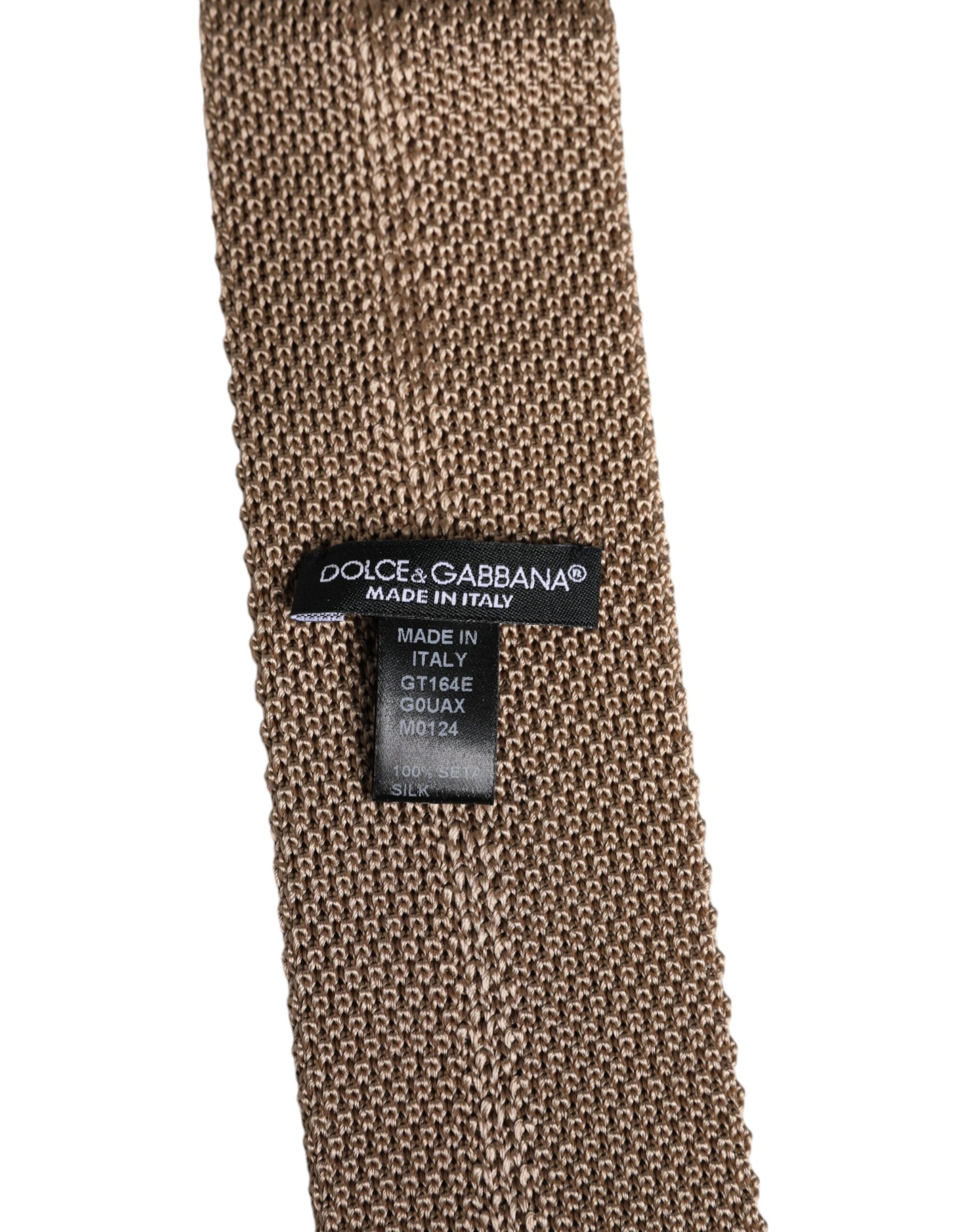 Dolce &amp; Gabbana Brown Silk Adjustable Necktie Tie