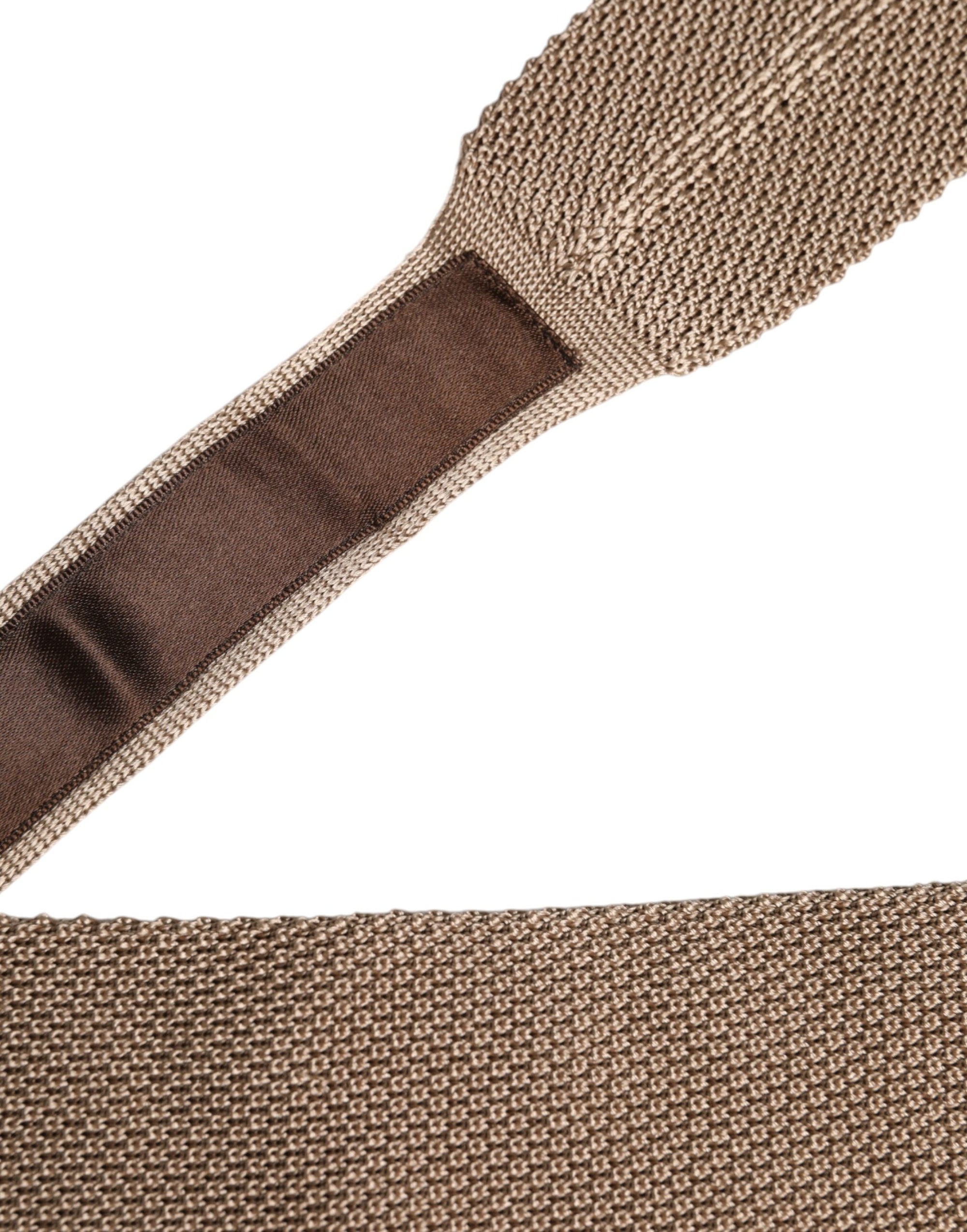 Dolce &amp; Gabbana Brown Silk Adjustable Necktie Tie