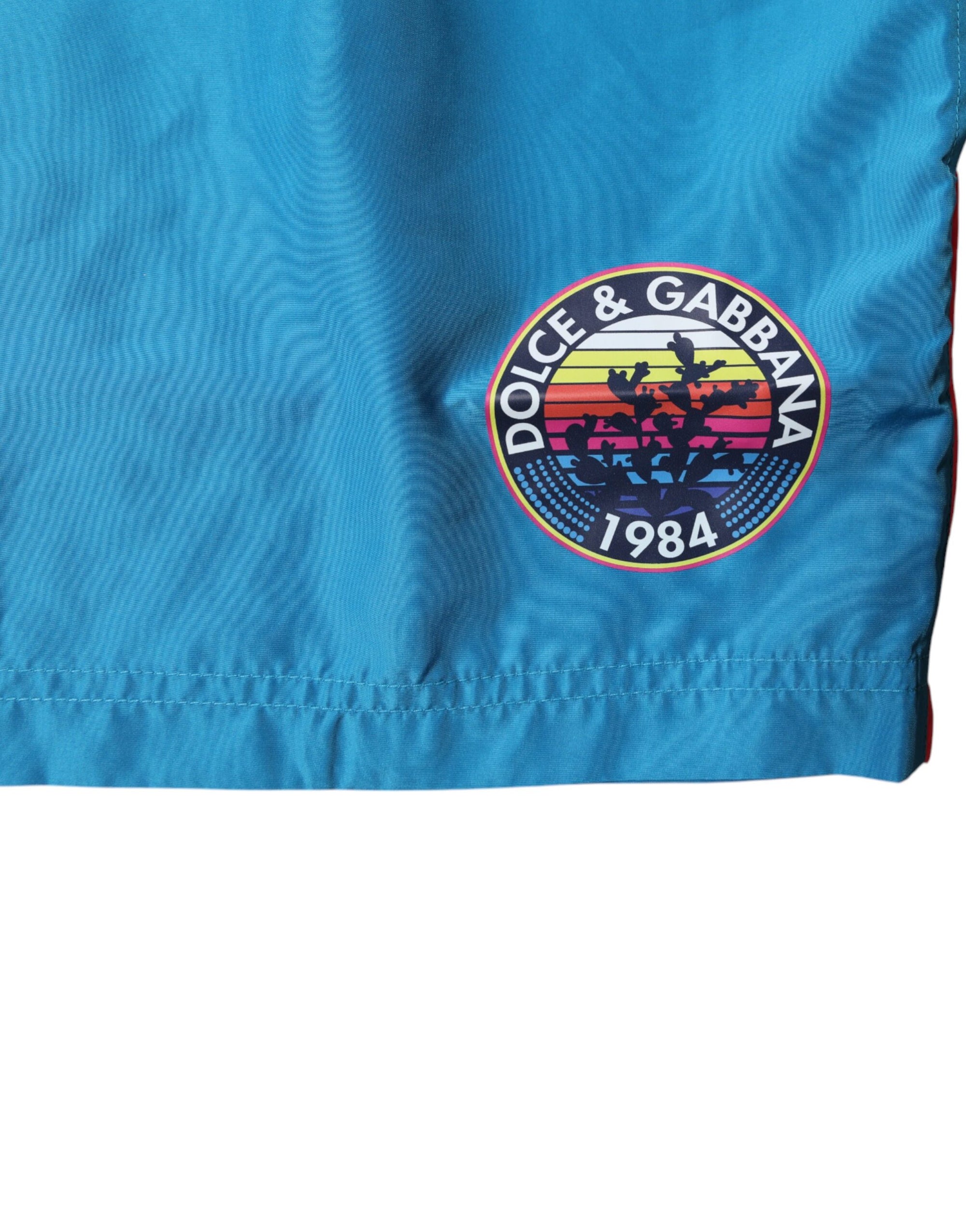 Maillot de bain 2 pièces short de plage Dolce & Gabbana à logo turquoise