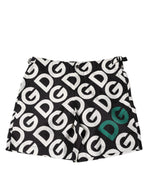 Maillots de bain Dolce & Gabbana avec short de plage noir et blanc et logo