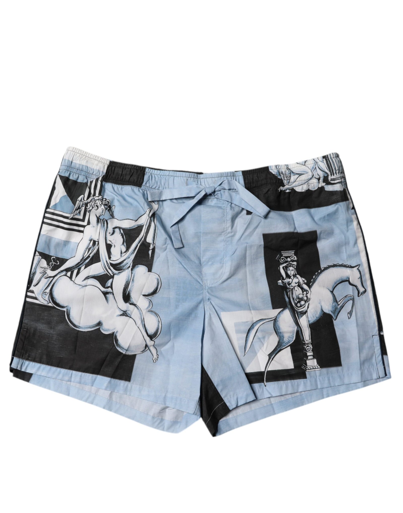 Short homme en coton imprimé statue bleu Dolce &amp; Gabbana