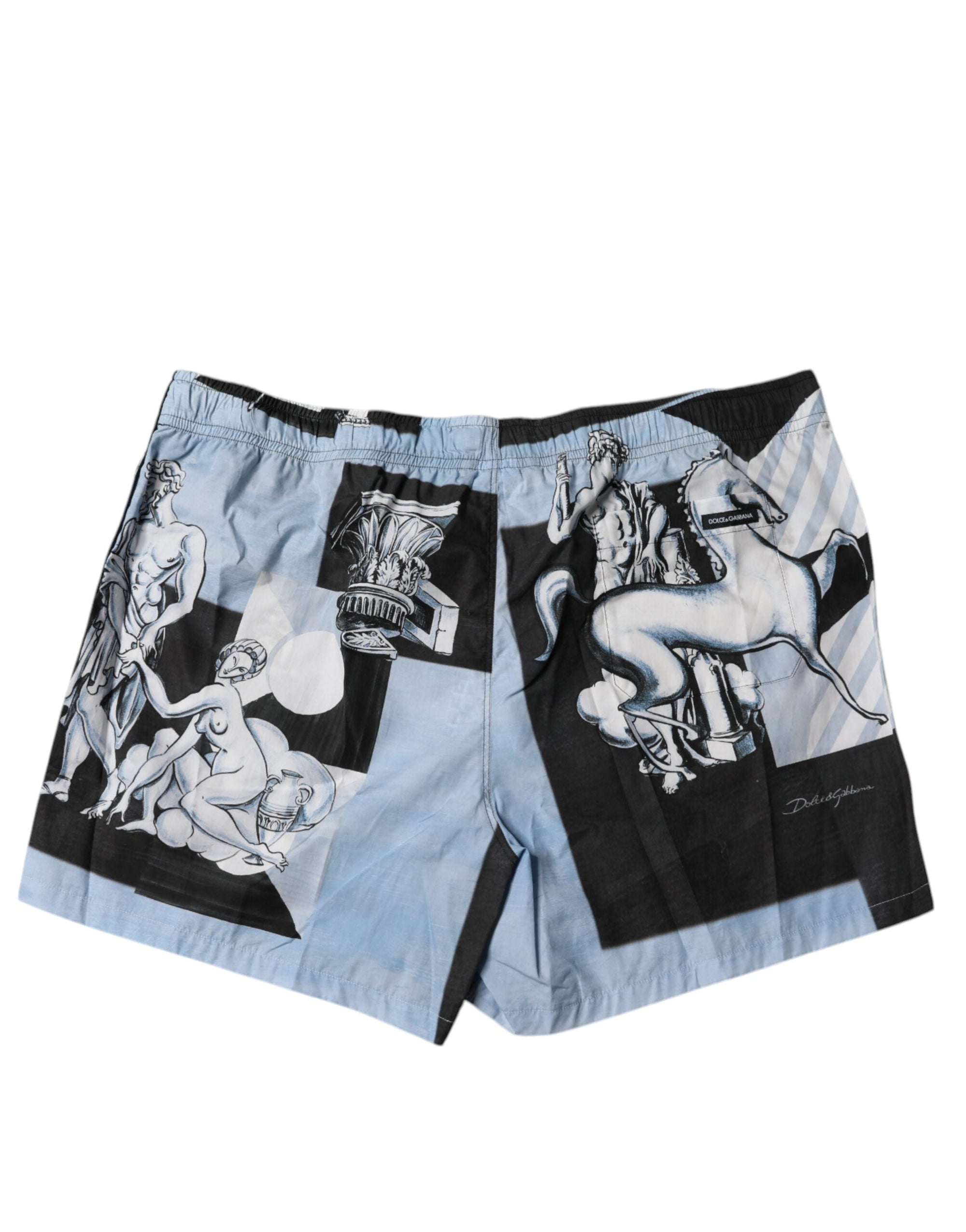 Short homme en coton imprimé statue bleu Dolce &amp; Gabbana