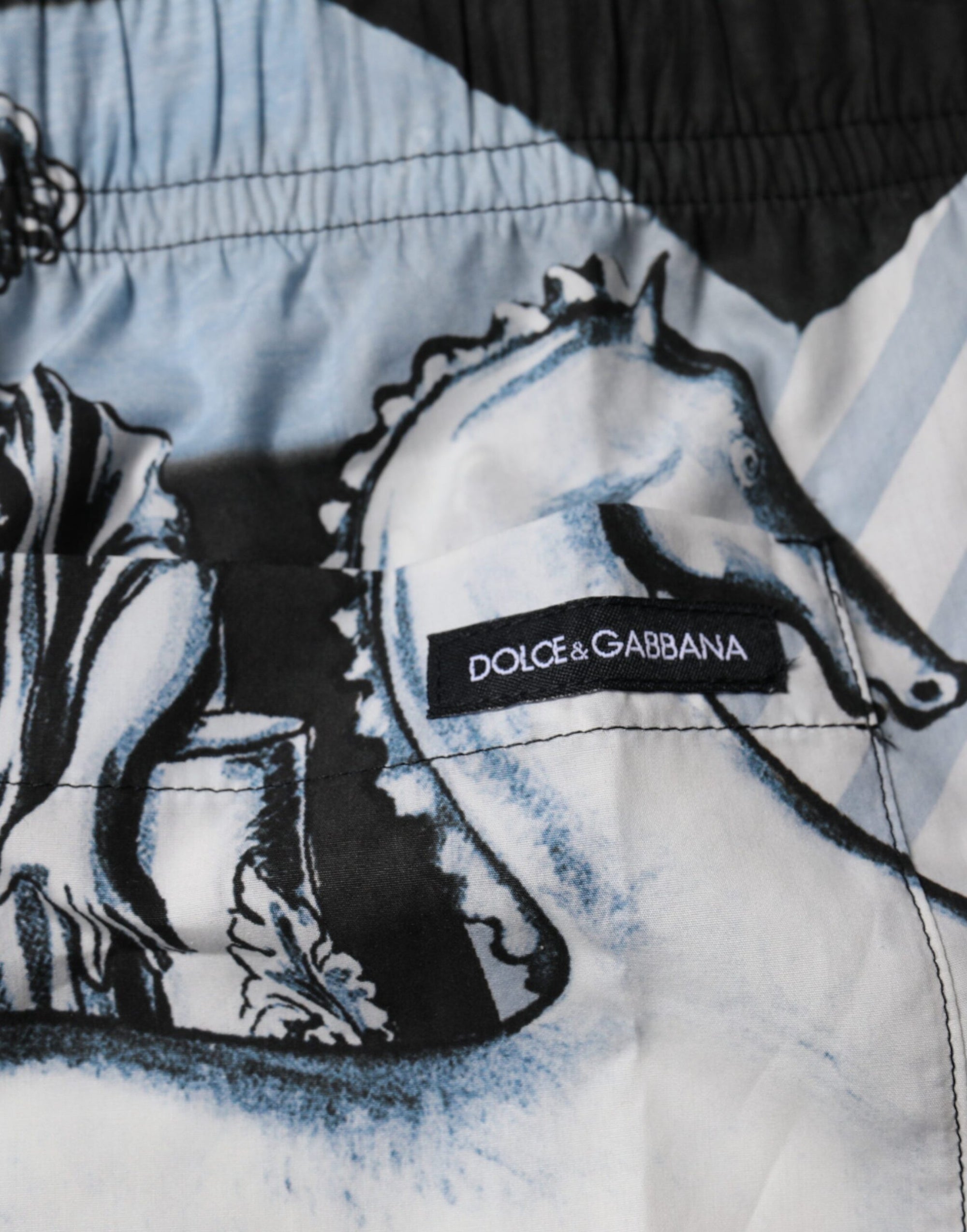 Short homme en coton imprimé statue bleu Dolce &amp; Gabbana