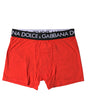 Boxer classique en coton stretch rouge Dolce & Gabbana pour homme