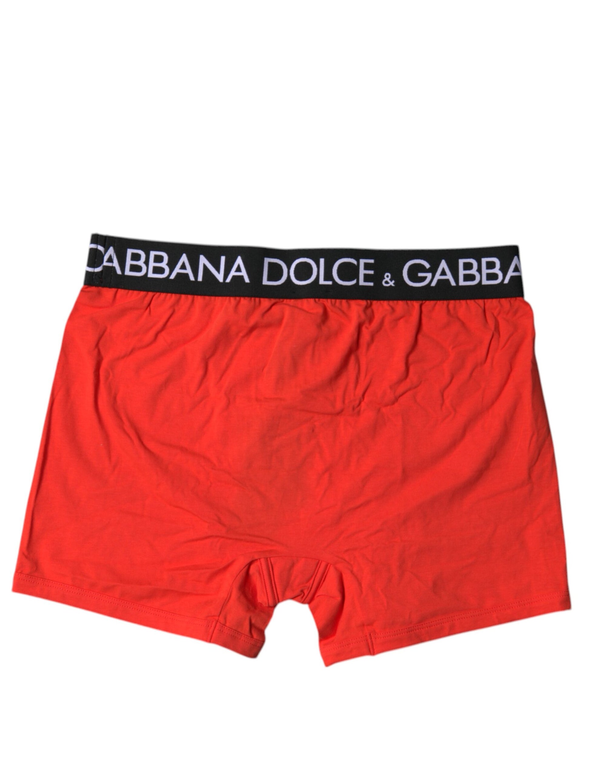 Boxer classique en coton stretch rouge Dolce & Gabbana pour homme