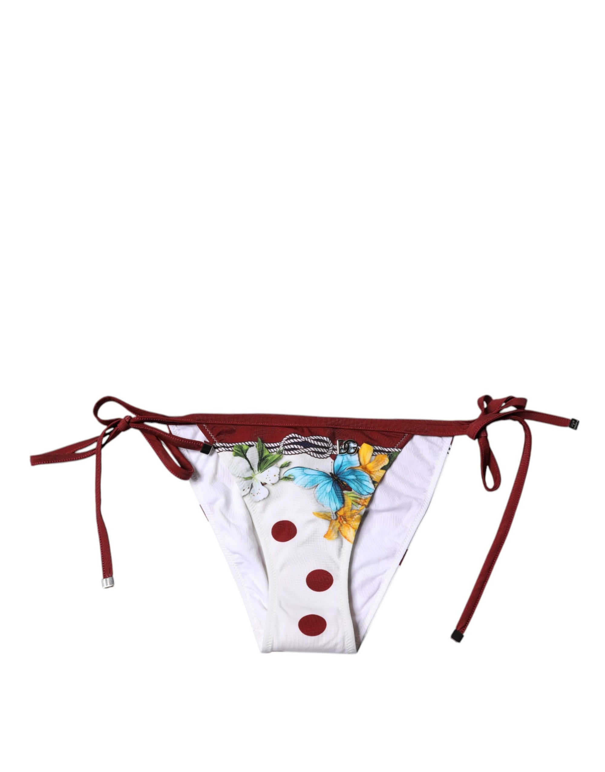 Bas de bikini à imprimé floral blanc Dolce & Gabbana