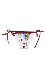 Bas de bikini à imprimé floral blanc Dolce & Gabbana
