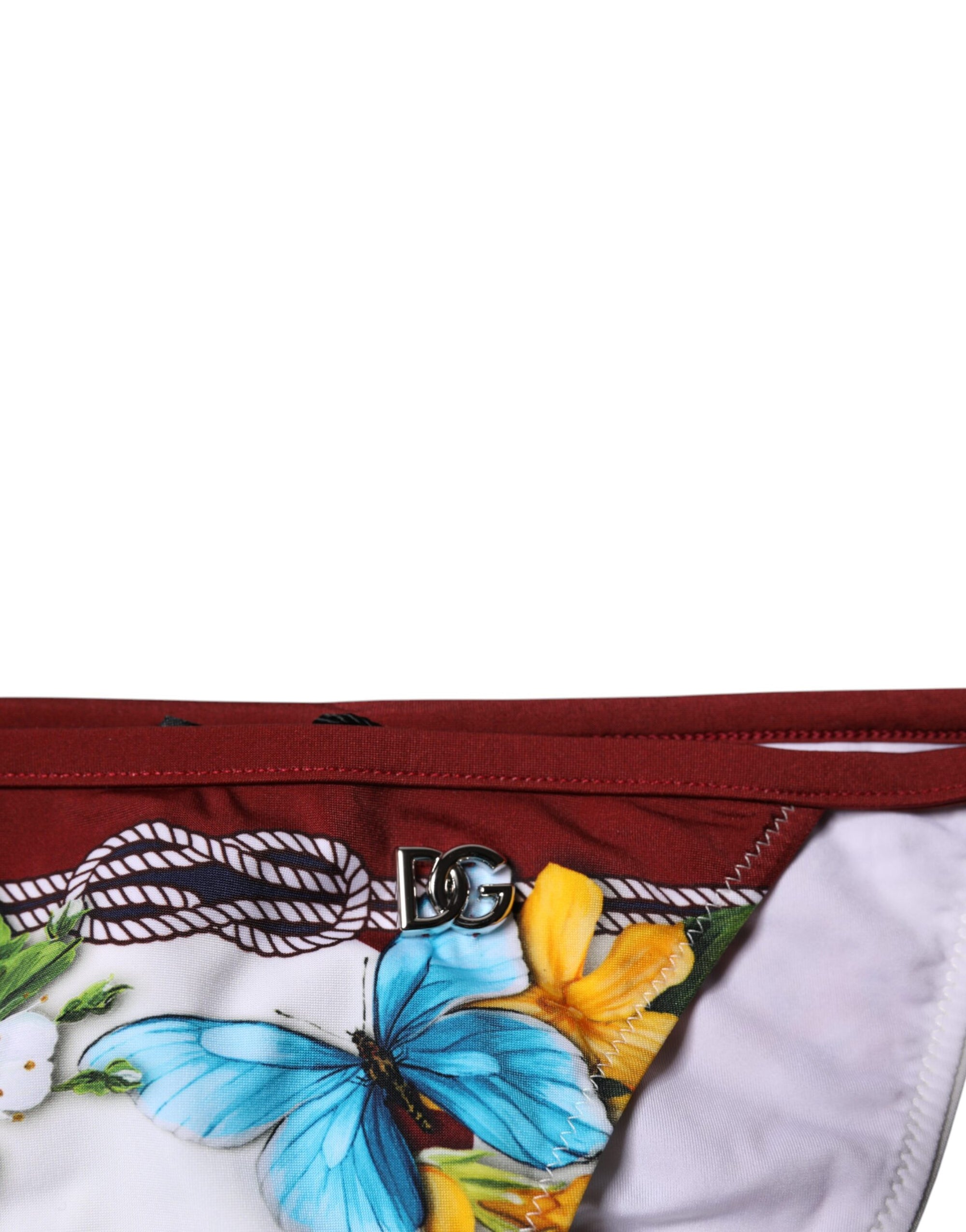 Bas de bikini à imprimé floral blanc Dolce & Gabbana