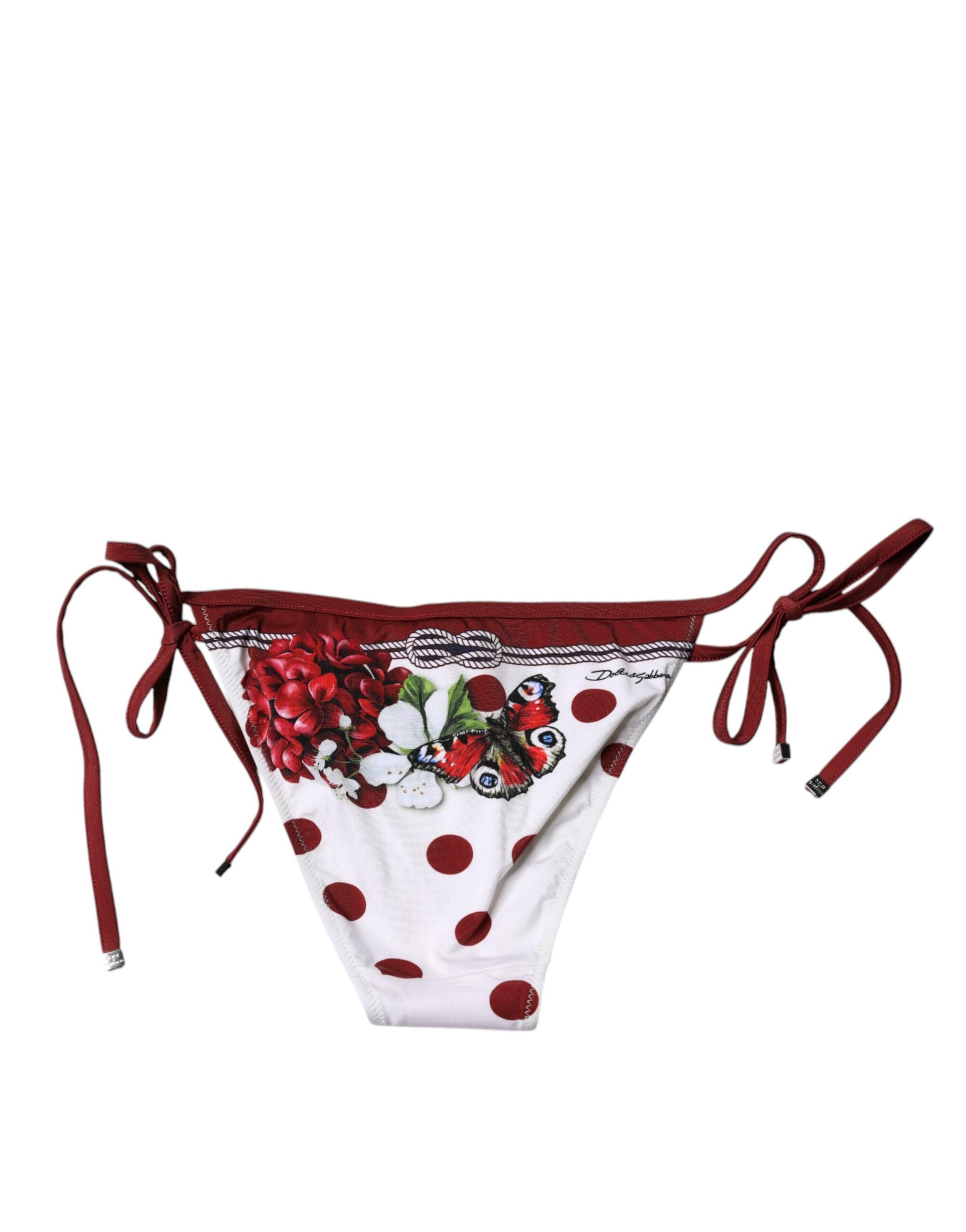 Bas de bikini à imprimé floral blanc Dolce & Gabbana