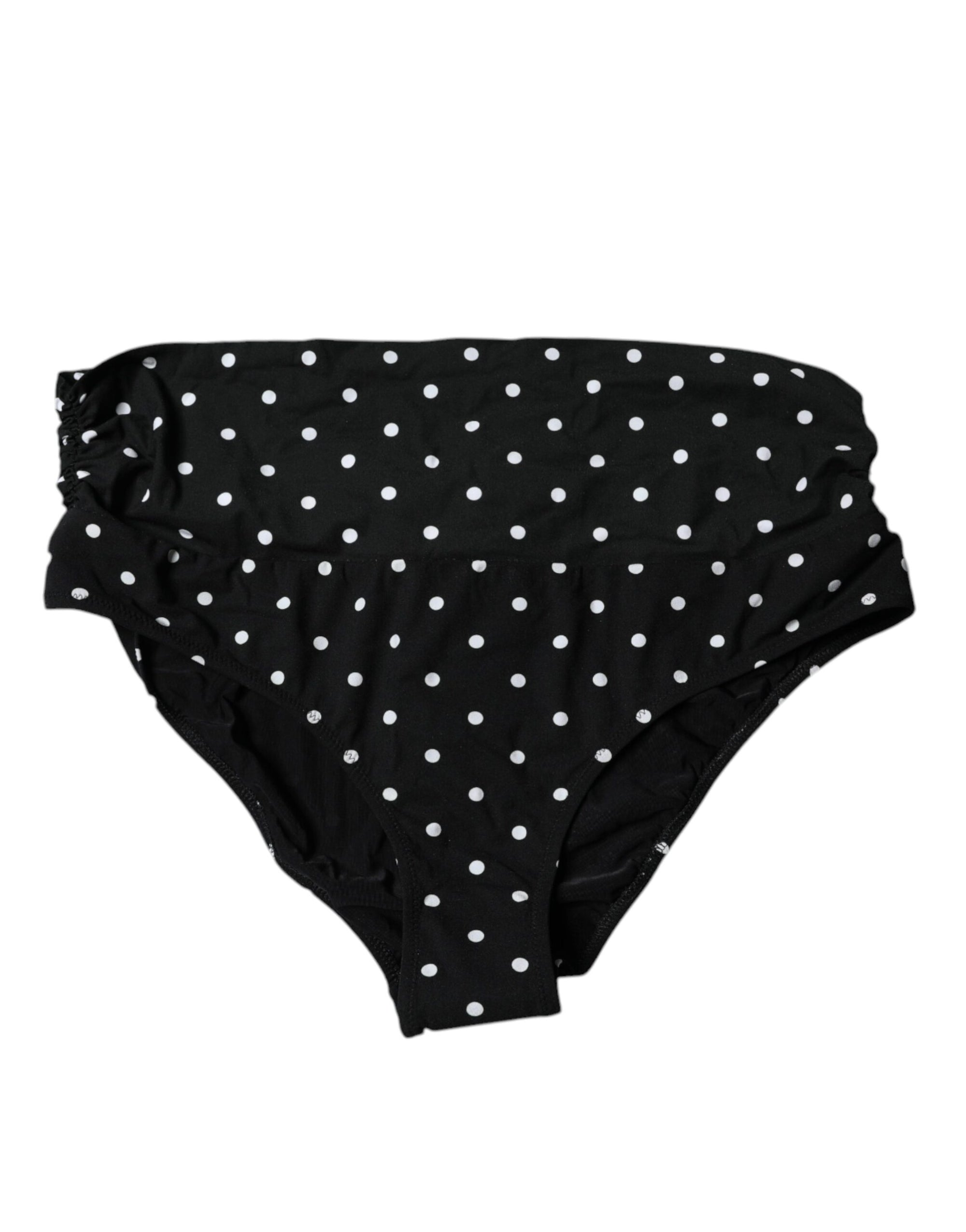 Bas de bikini noir à pois Dolce &amp; Gabbana