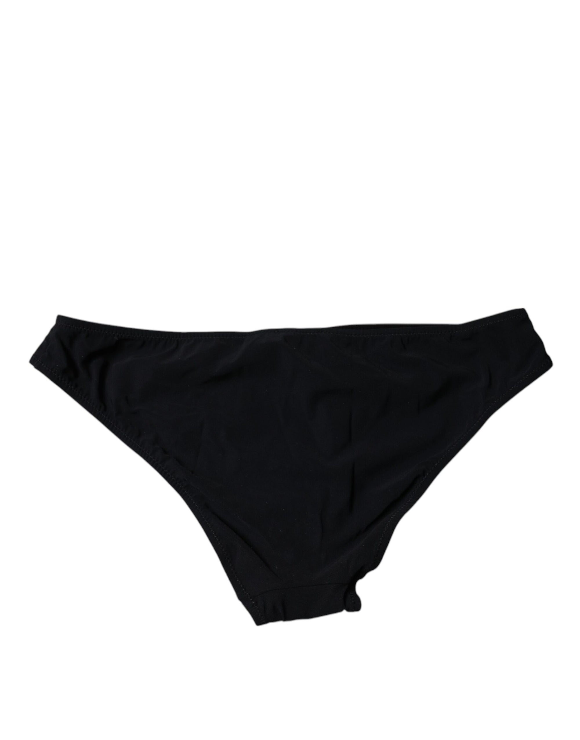 Dolce &amp; Gabbana Black Nylon Stretch Mid Waist Panty Underwear