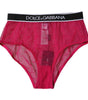 Dolce &amp; Gabbana Fuchsia Tulle Nylon Mid Waist Panty Underwear
