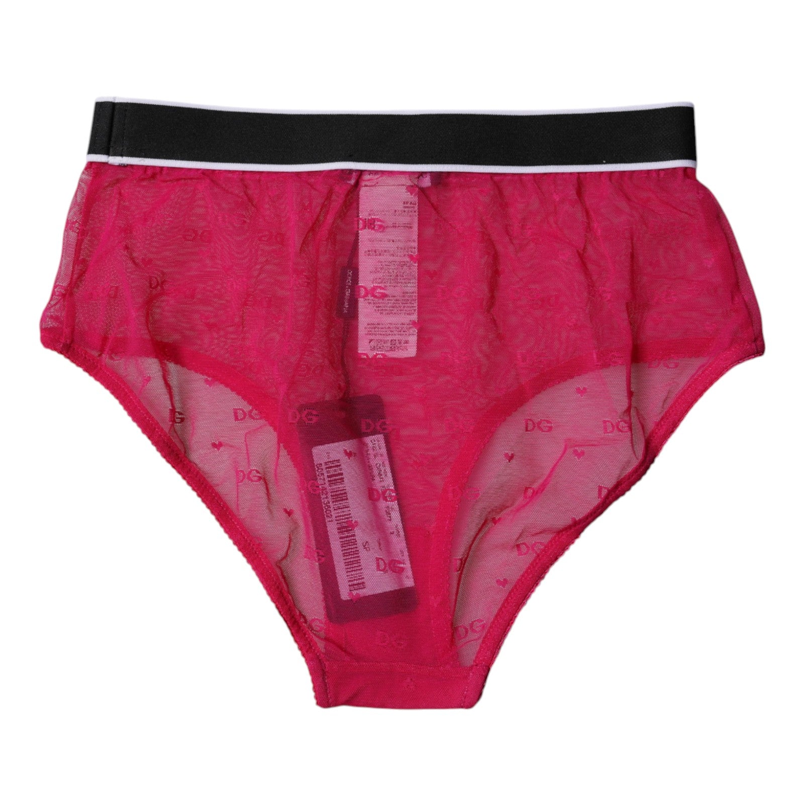 Dolce &amp; Gabbana Fuchsia Tulle Nylon Mid Waist Panty Underwear