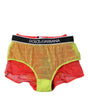Dolce &amp; Gabbana Red Yellow Tulle Mid Waist Panty Underwear