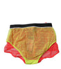 Dolce &amp; Gabbana Red Yellow Tulle Mid Waist Panty Underwear