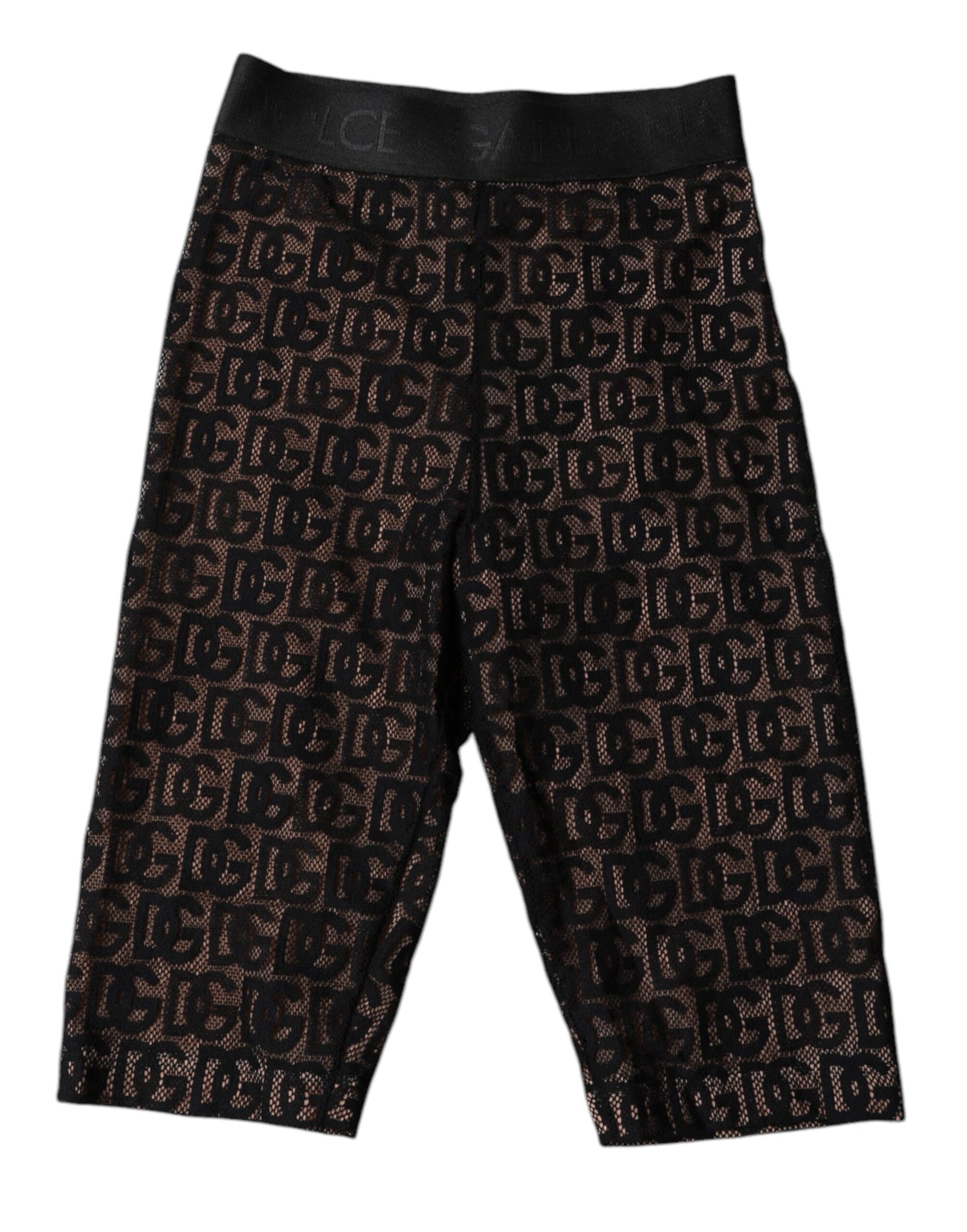 Dolce &amp; Gabbana Black Logo Monogram Cropped Tights Underwear