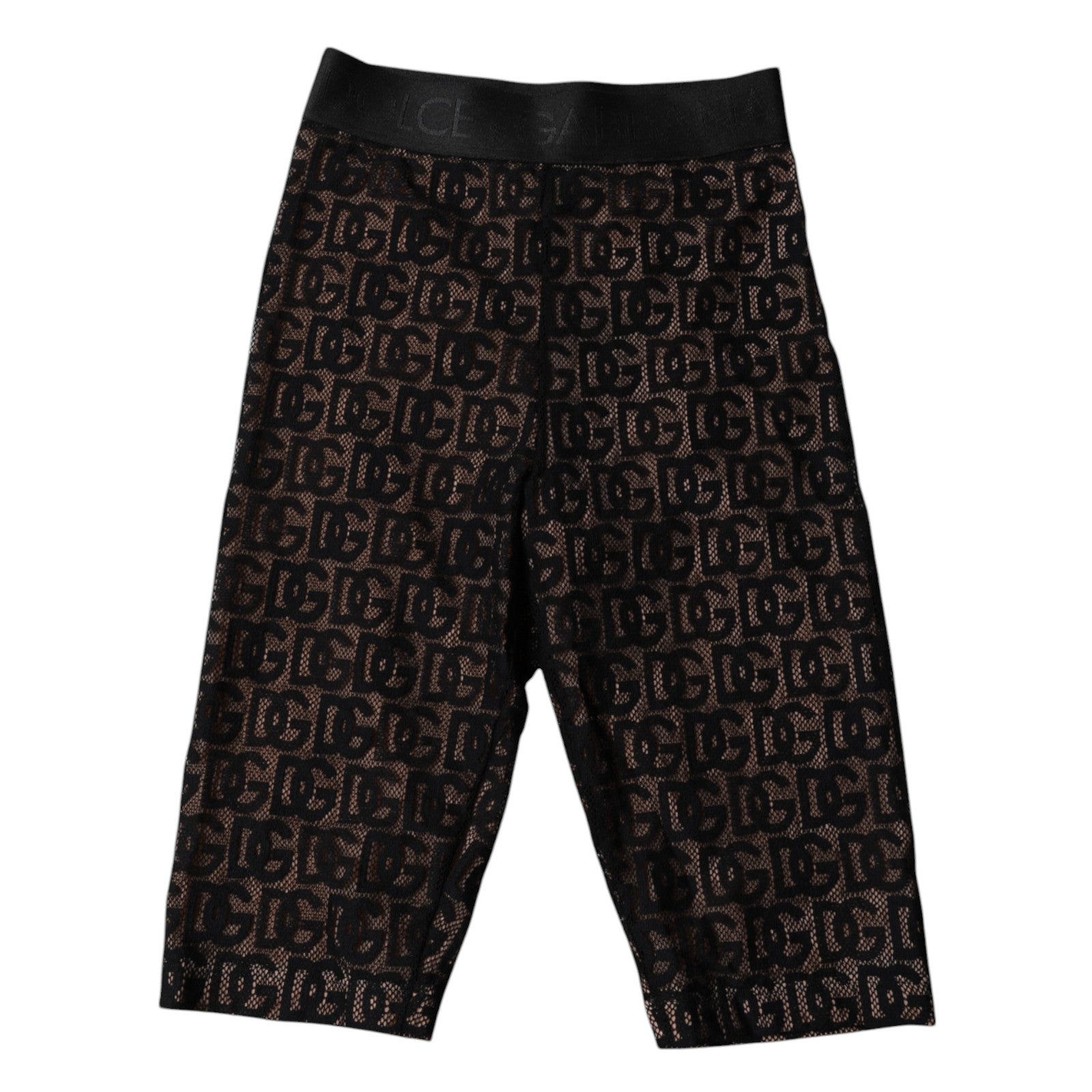 Dolce &amp; Gabbana Black Logo Monogram Cropped Tights Underwear