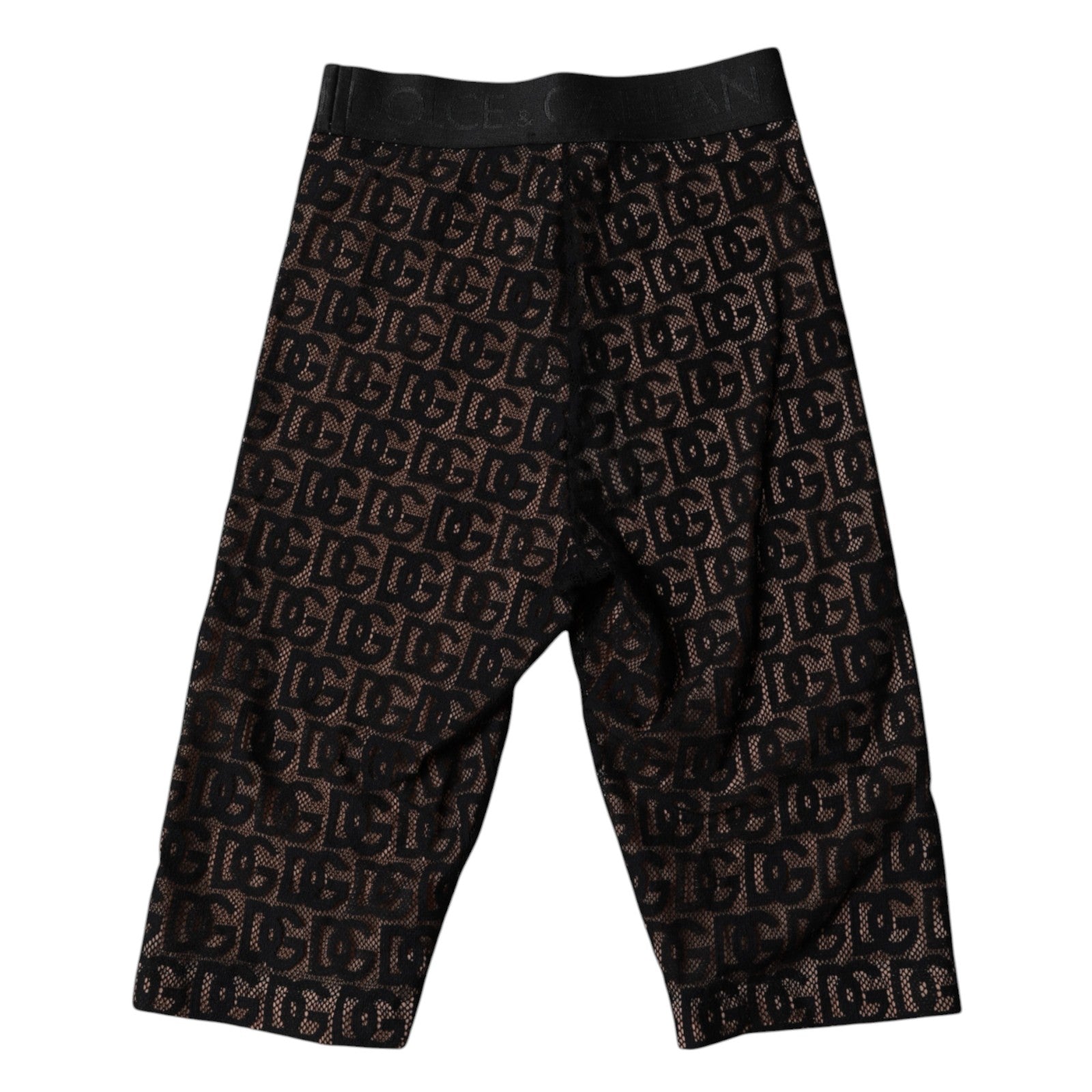 Dolce &amp; Gabbana Black Logo Monogram Cropped Tights Underwear