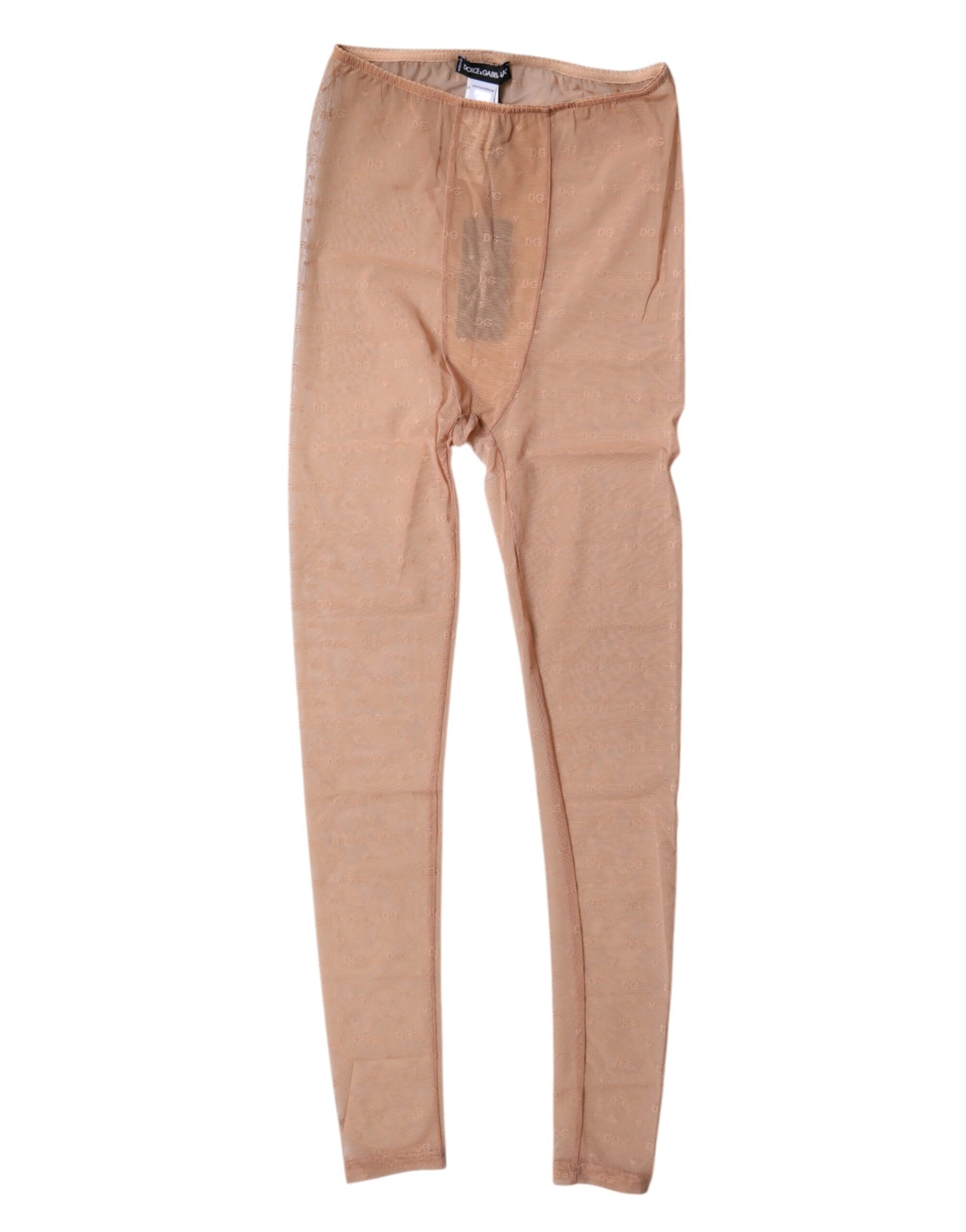 Dolce &amp; Gabbana Nude Beige Logo Lace Lingerie Pants Underwear