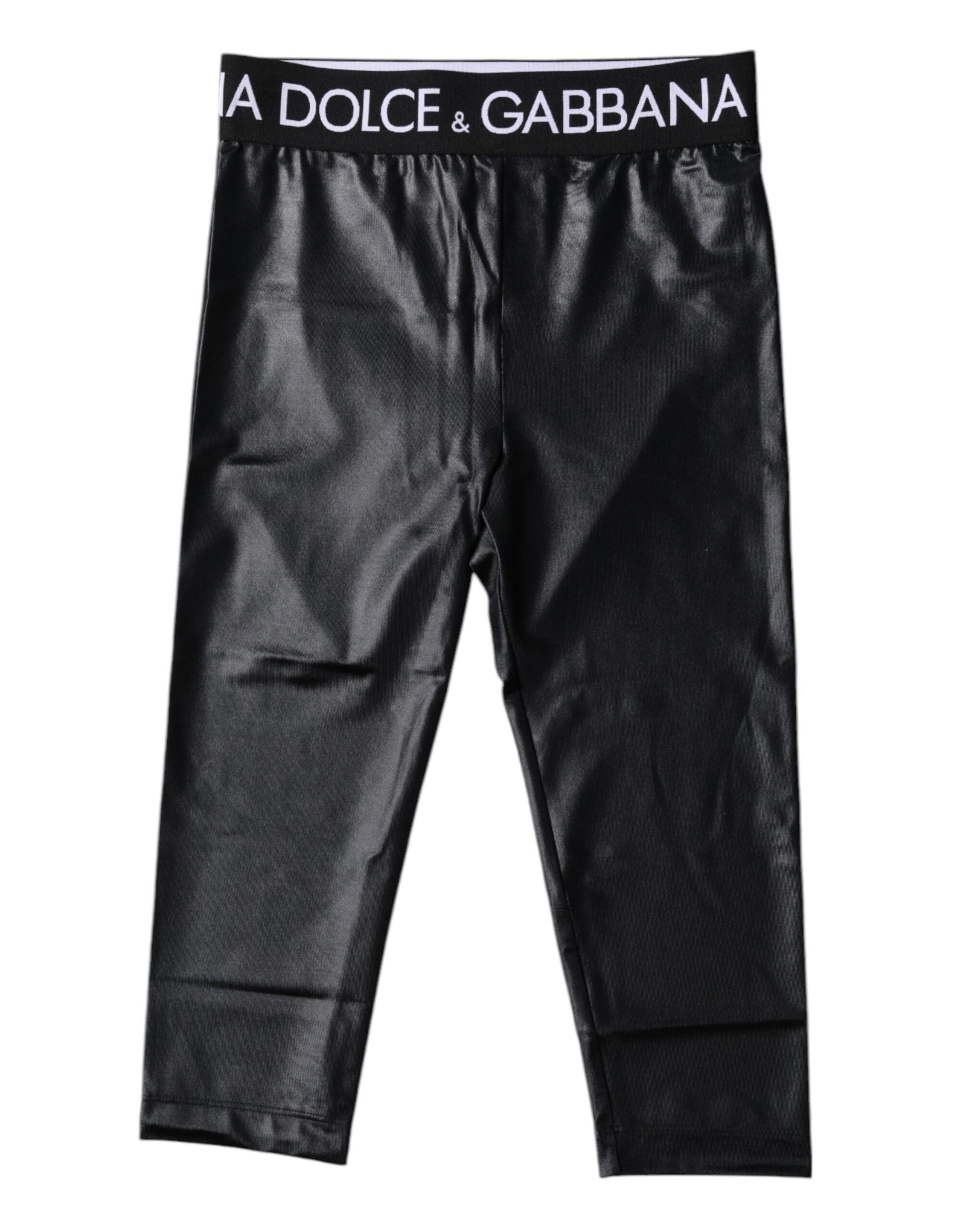 Dolce &amp; Gabbana Black Logo Nylon Cropped Tights Pants Underwear