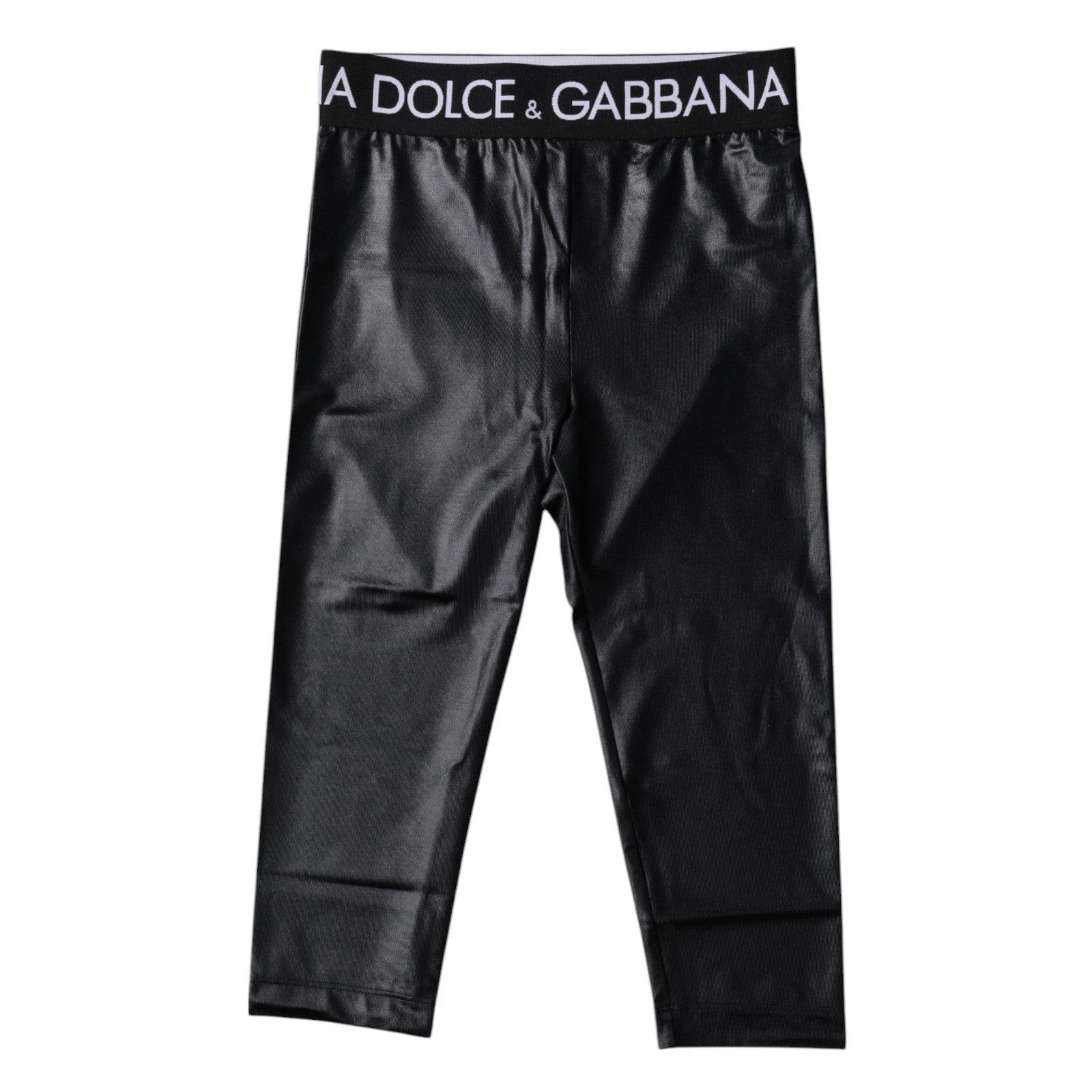 Dolce &amp; Gabbana Black Logo Nylon Cropped Tights Pants Underwear