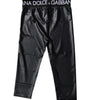 Dolce &amp; Gabbana Black Logo Nylon Cropped Tights Pants Underwear