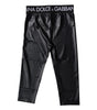 Dolce &amp; Gabbana Black Logo Nylon Cropped Tights Pants Underwear
