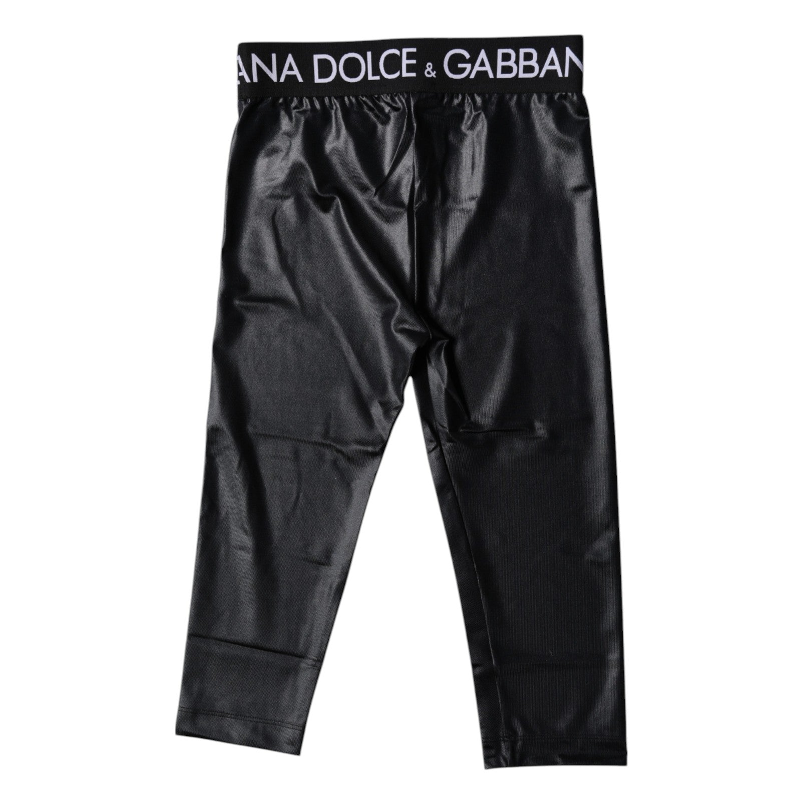 Dolce &amp; Gabbana Black Logo Nylon Cropped Tights Pants Underwear