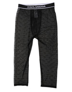 Dolce &amp; Gabbana Black DG Logo Nylon Cropped Tights Underwear
