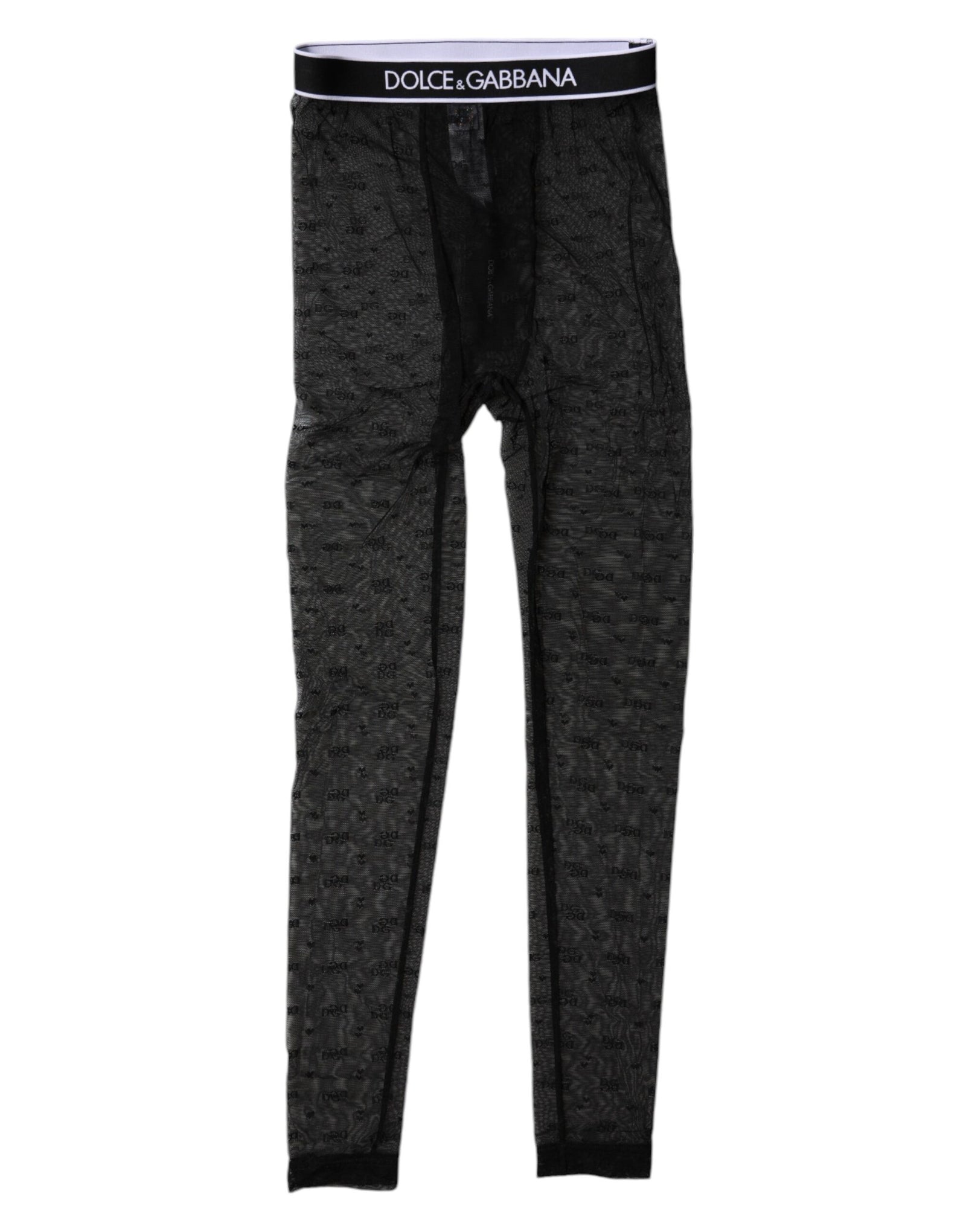 Dolce &amp; Gabbana Black Logo Lace Lingerie Tight Pants Underwear
