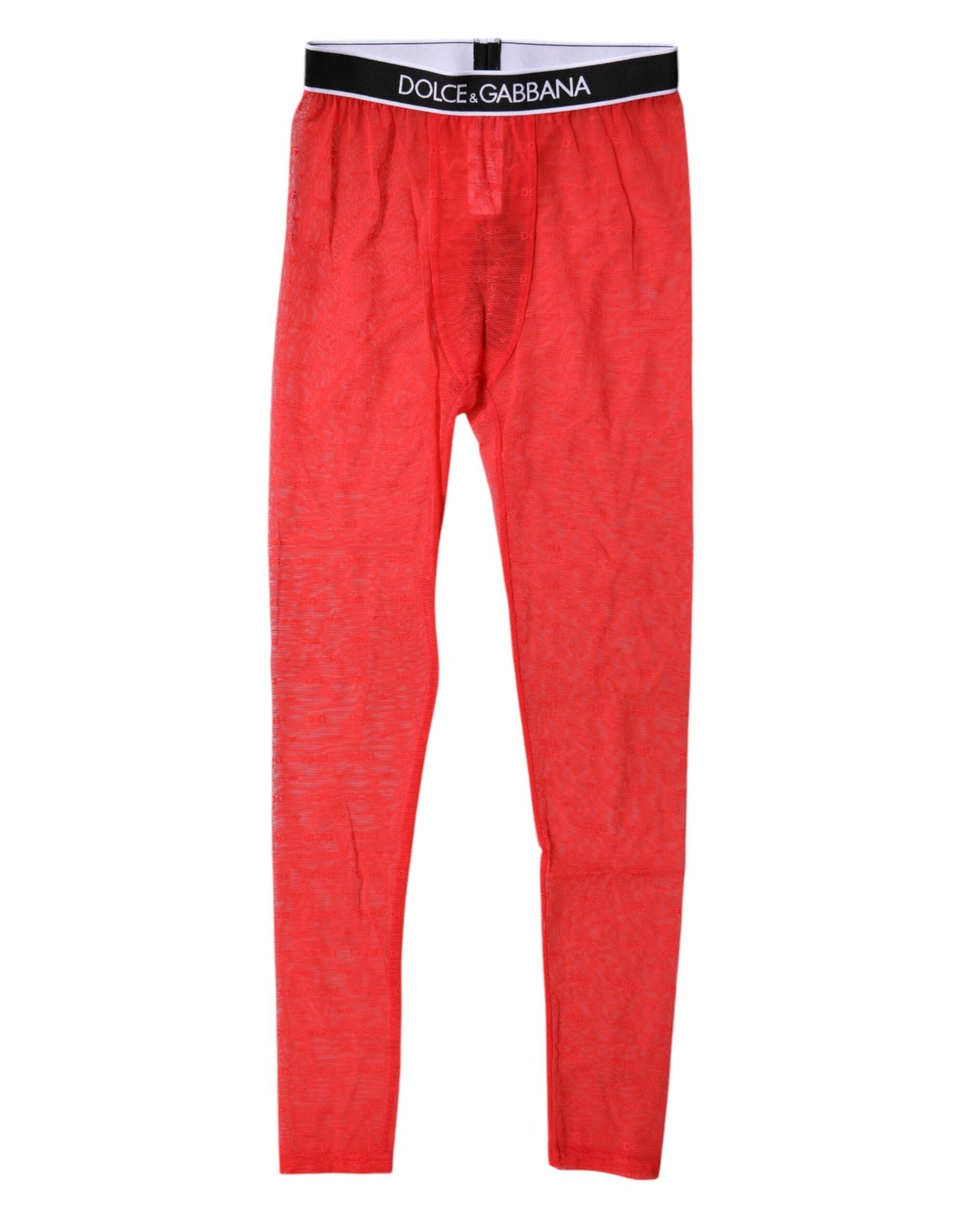 Dolce &amp; Gabbana Red Logo Lace Lingerie Tight Pants Underwear